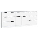 Buffets 3 pcs Blanc Bois d'ingénierie