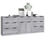 Buffets 3 pcs Sonoma gris Bois d'ingénierie