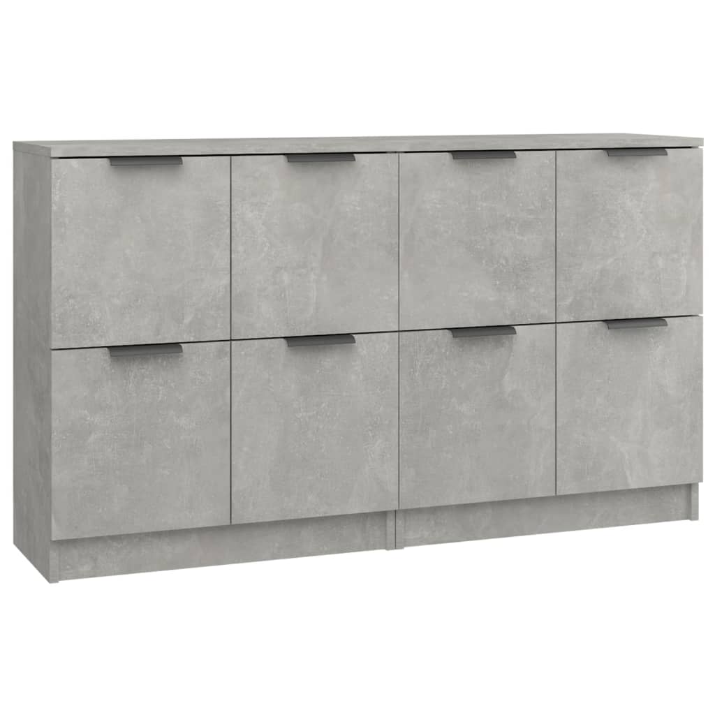 Buffets 2 pcs Gris béton 60x30x70 cm Bois d'ingénierie