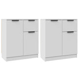 Buffets 2 pcs blanc 60x30x70 cm Bois d'ingénierie