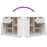 Buffets 2 pcs blanc 60x30x70 cm Bois d'ingénierie