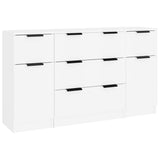 Buffets 3 pcs Blanc Bois d'ingénierie