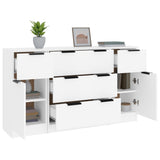 Buffets 3 pcs Blanc Bois d'ingénierie