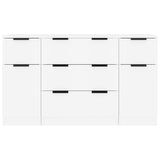 Buffets 3 pcs Blanc Bois d'ingénierie