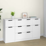 Buffets 3 pcs Blanc Bois d'ingénierie