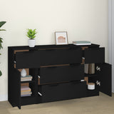 Ensemble de buffets 3 pcs Noir Bois d'ingénierie