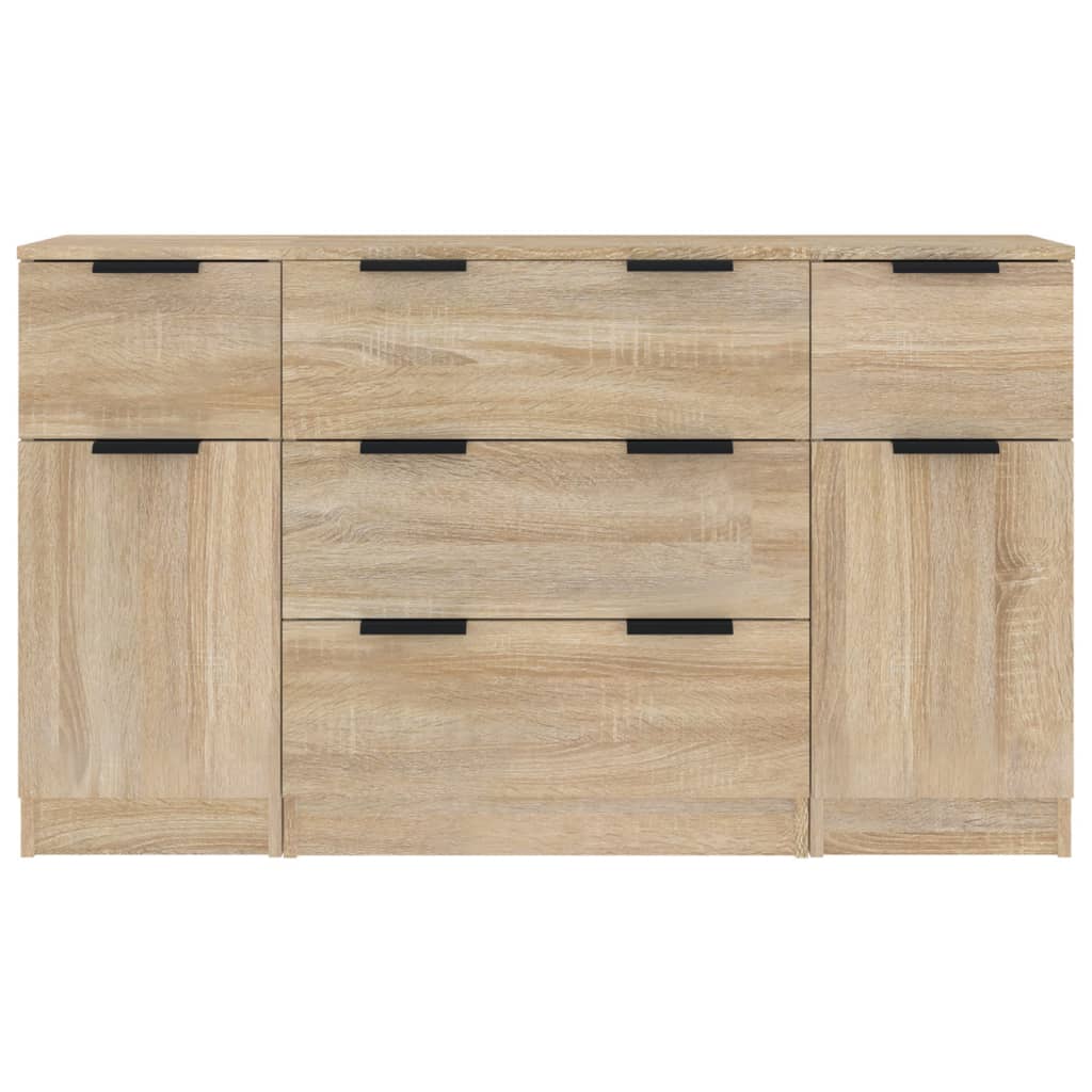 Ensemble de buffets 3 pcs Chêne sonoma Bois d'ingénierie