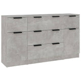 Ensemble de buffets 3 pcs Gris béton Bois d'ingénierie