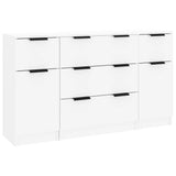 Ensemble de buffets 3 pcs Blanc brillant Bois d'ingénierie