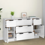 Ensemble de buffets 3 pcs Blanc brillant Bois d'ingénierie