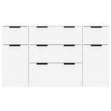 Ensemble de buffets 3 pcs Blanc brillant Bois d'ingénierie