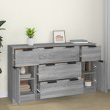 Ensemble de buffets 3 pcs Sonoma gris Bois d'ingénierie