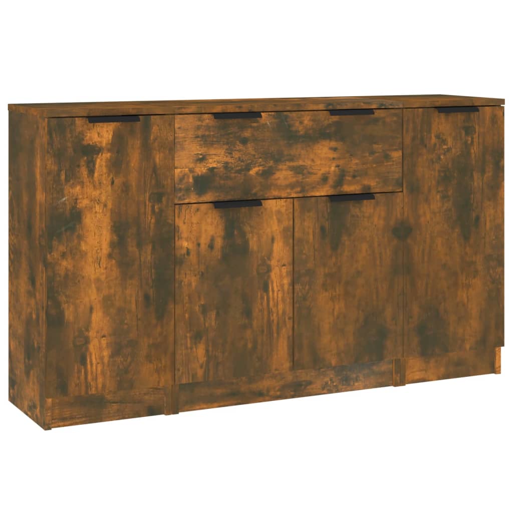 Buffets 3 pcs Chêne fumé Bois d'ingénierie