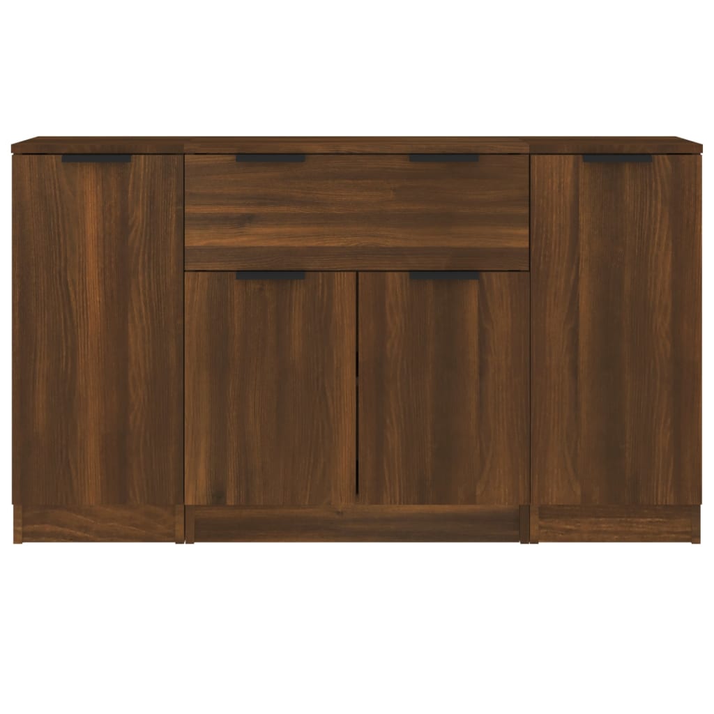 Buffets 3 pcs Chêne marron Bois d'ingénierie