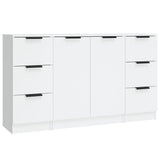 Buffets 3 pcs Blanc Bois d'ingénierie