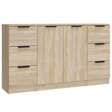 3 pcs Sideboards Sonoma Oak Engineered Wood