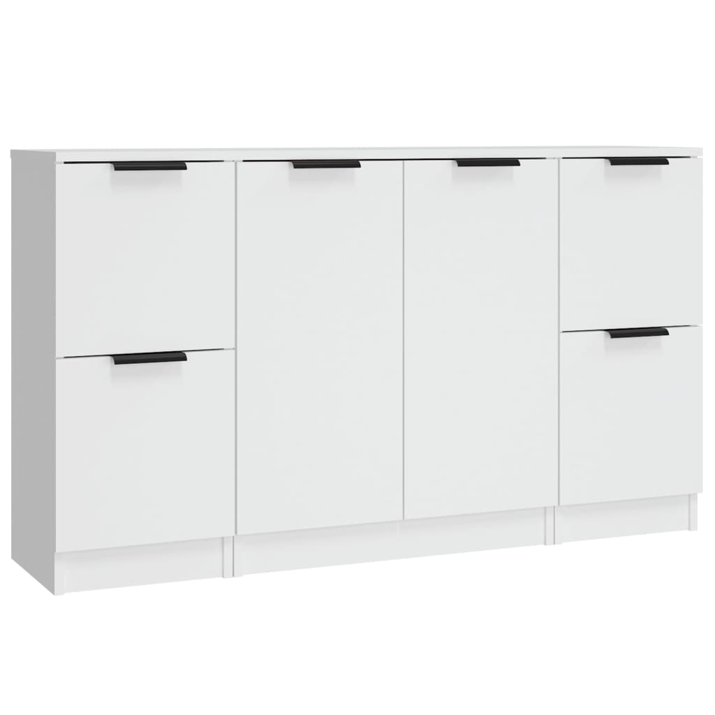 Buffets 3 pcs Blanc Bois d'ingénierie