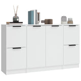 Buffets 3 pcs Blanc Bois d'ingénierie