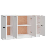 Buffets 3 pcs Blanc Bois d'ingénierie