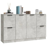 Buffets 3 pcs gris béton bois d'ingénierie