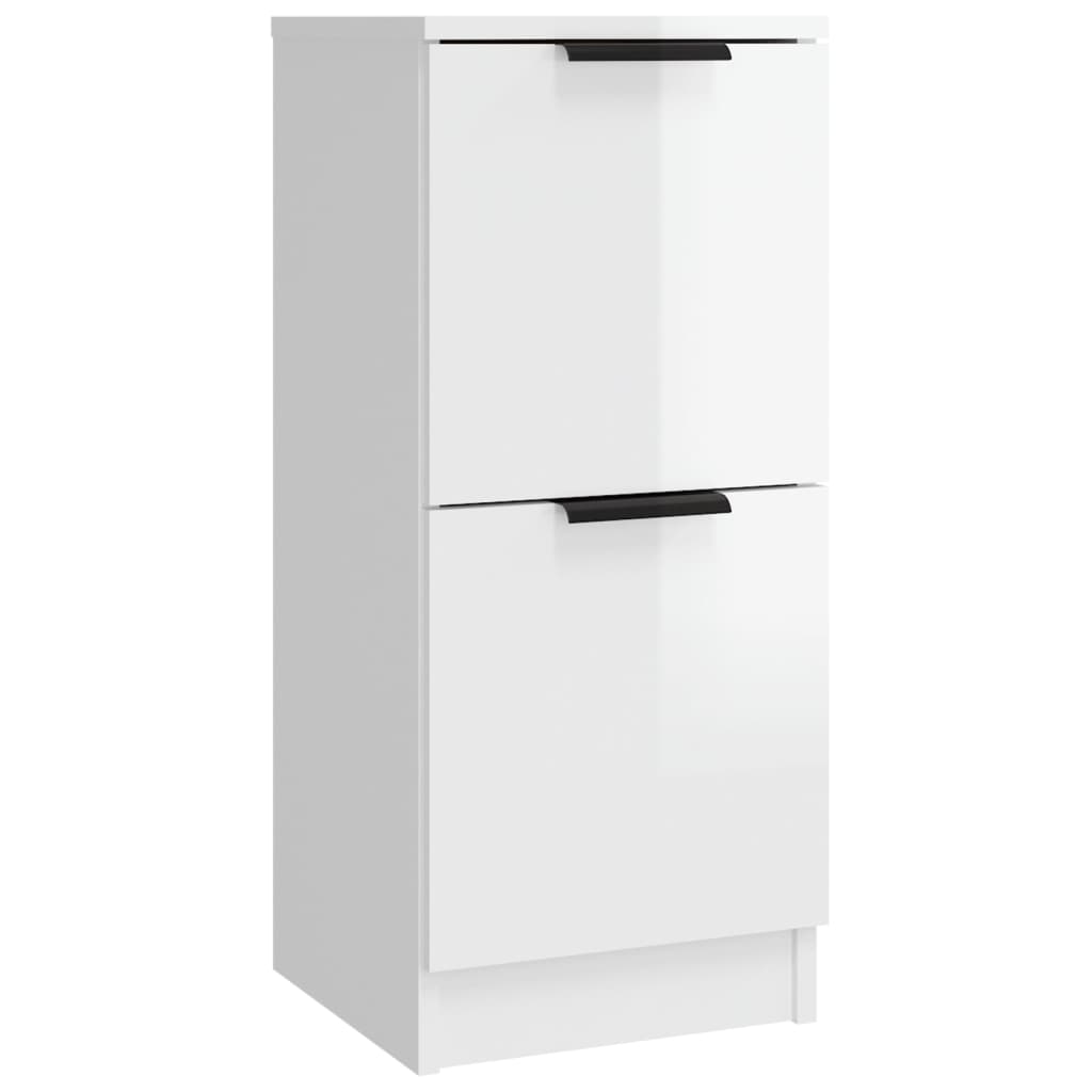 Buffets 3 pcs blanc brillant bois d'ingénierie