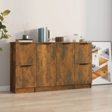 Buffets 3 pcs Chêne fumé Bois d'ingénierie