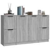 Buffets 3 pcs Sonoma gris Bois d'ingénierie