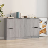 Buffets 3 pcs Sonoma gris Bois d'ingénierie