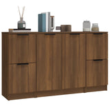 Buffets 3 pcs Chêne marron Bois d'ingénierie