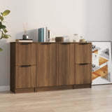 Buffets 3 pcs Chêne marron Bois d'ingénierie