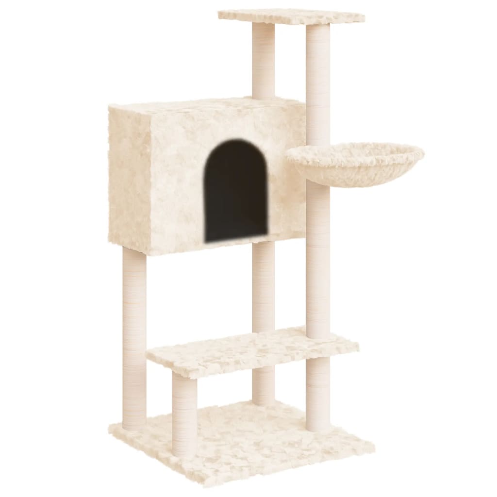 Arbre à chat avec griffoirs en sisal Crème 108,5 cm