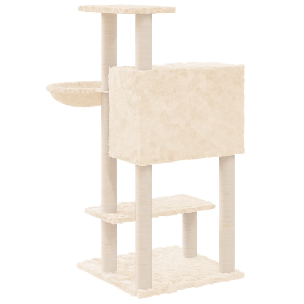 Arbre à chat avec griffoirs en sisal Crème 108,5 cm