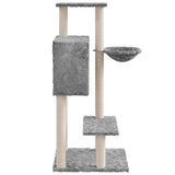 Arbre à chat avec griffoirs en sisal Gris clair 108,5 cm