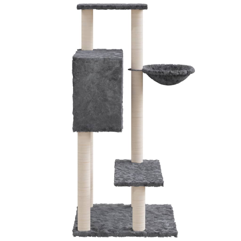 Arbre à chat avec griffoirs en sisal Gris foncé 108,5 cm