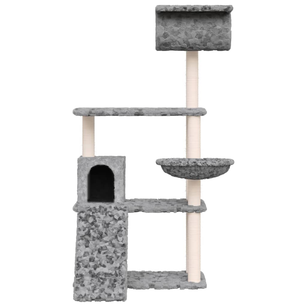 Arbre à chat avec griffoirs en sisal Gris clair 131 cm