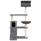 Arbre à chat avec griffoirs en sisal Gris foncé 131 cm