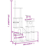Arbre à chat avec griffoirs en sisal Gris clair 279 cm