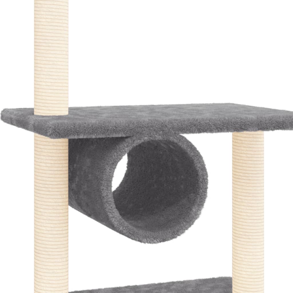 Arbre à chat avec griffoirs en sisal Gris foncé 279 cm