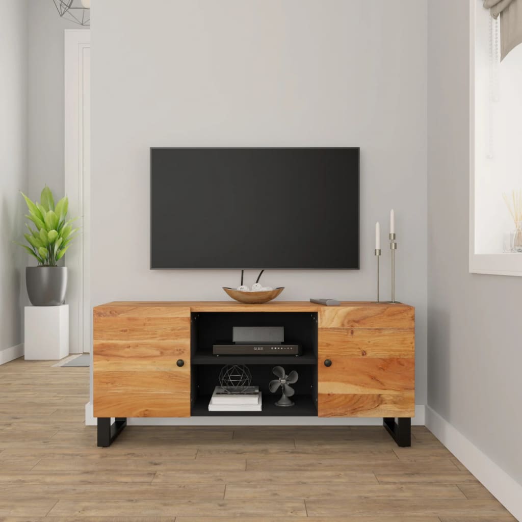 Meuble TV 105x33x46 cm Bois d'acacia massif