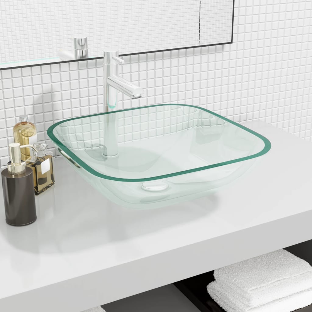 Lavabo Verre 42x42x14 cm Transparent