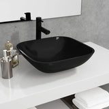 Lavabo Verre 42x42x14 cm Noir