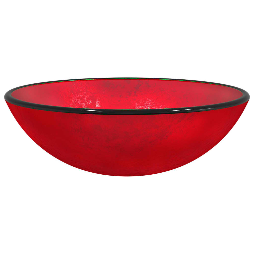 Lavabo Verre trempé 42x14 cm Rouge