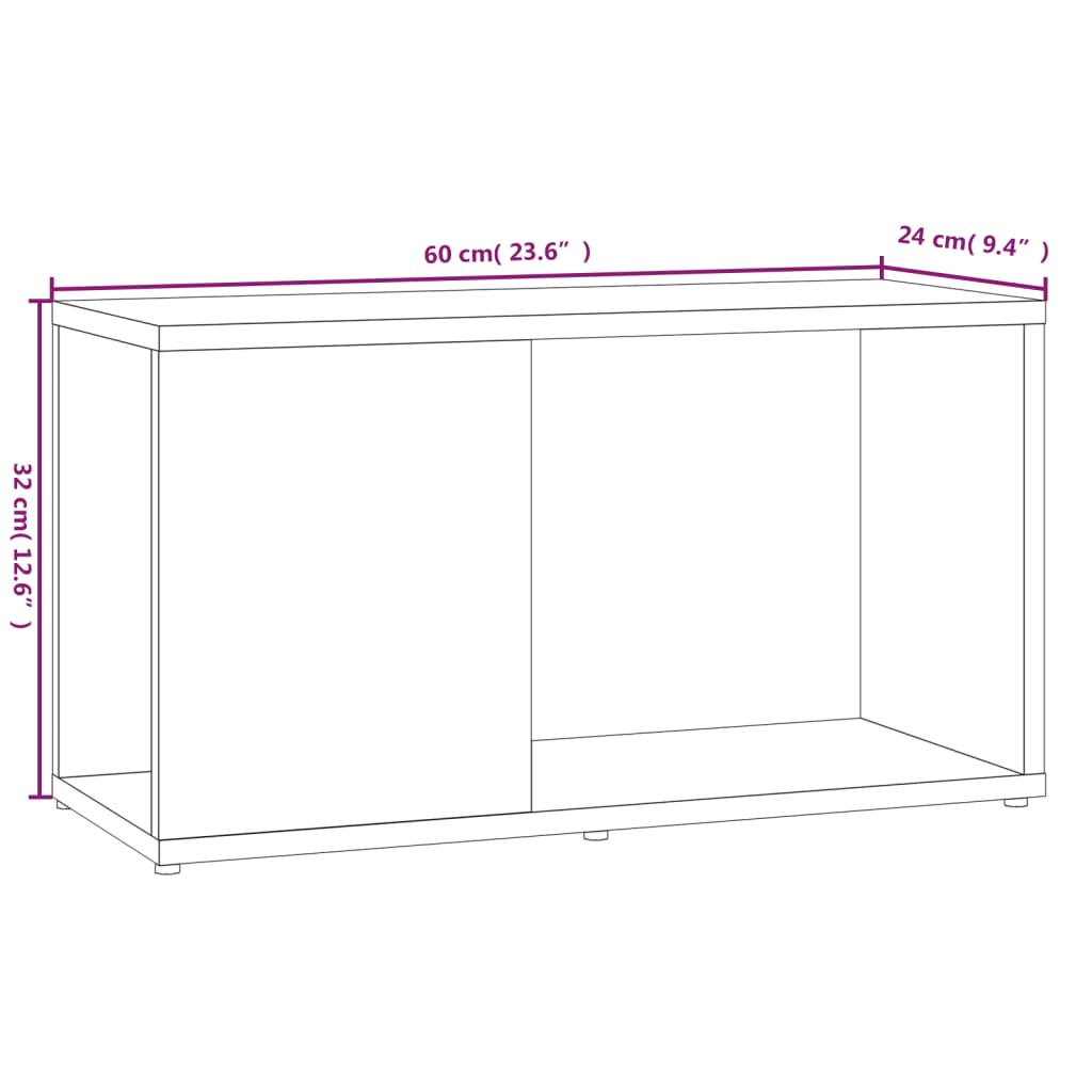 Meuble TV Chêne marron 60x24x32 cm Bois d'ingénierie