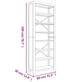 Bibliothèque 7 niveaux 80x30x200 cm Bois solide d'acacia