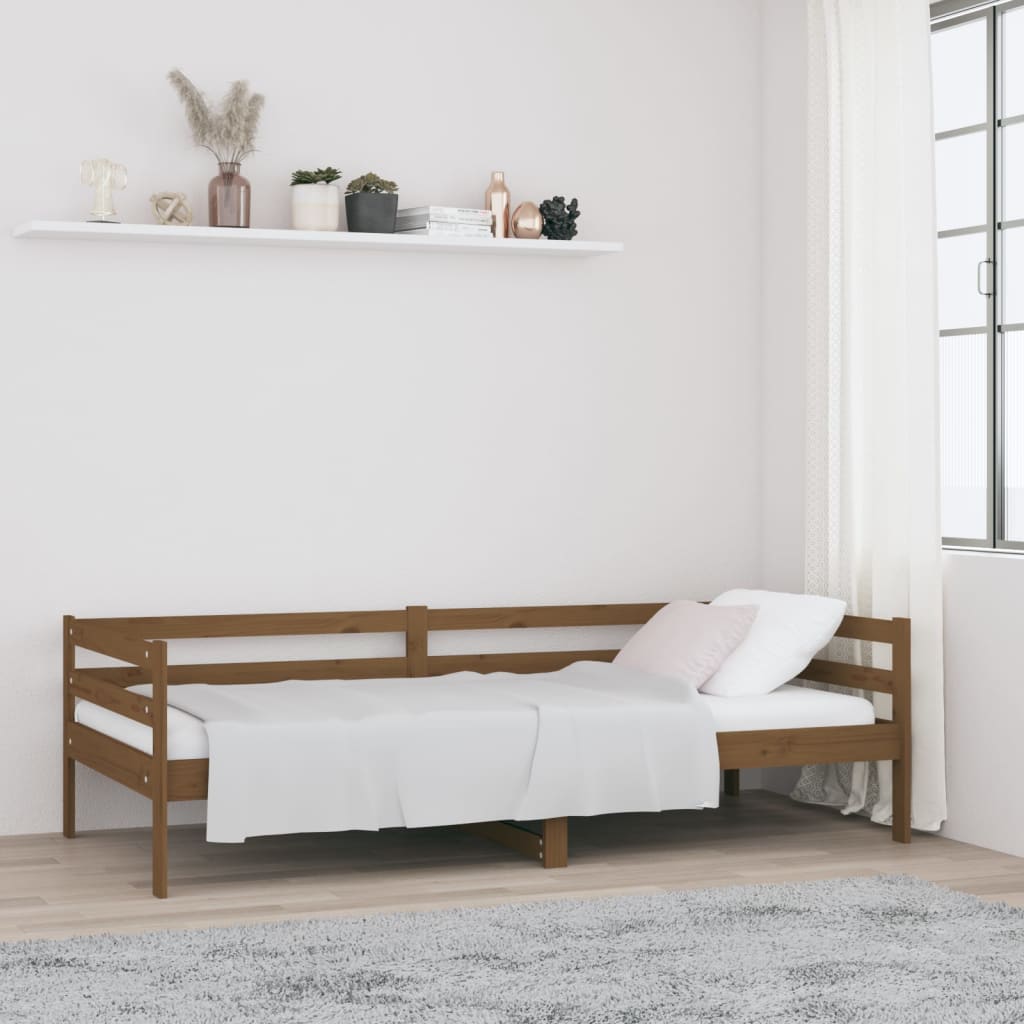 Day bed without mattress honey brown 90x190 cm solid pine wood