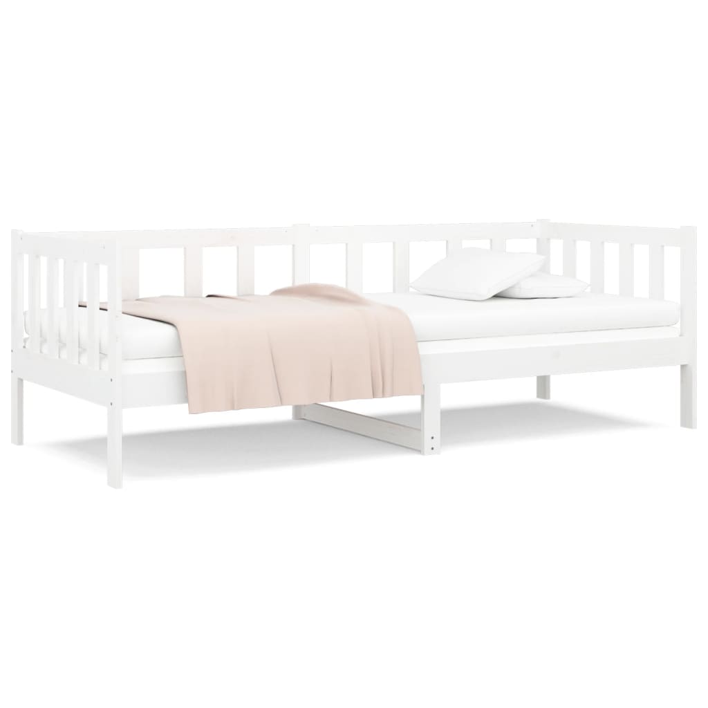 Day bed without mattress white 90x190 cm solid pine wood