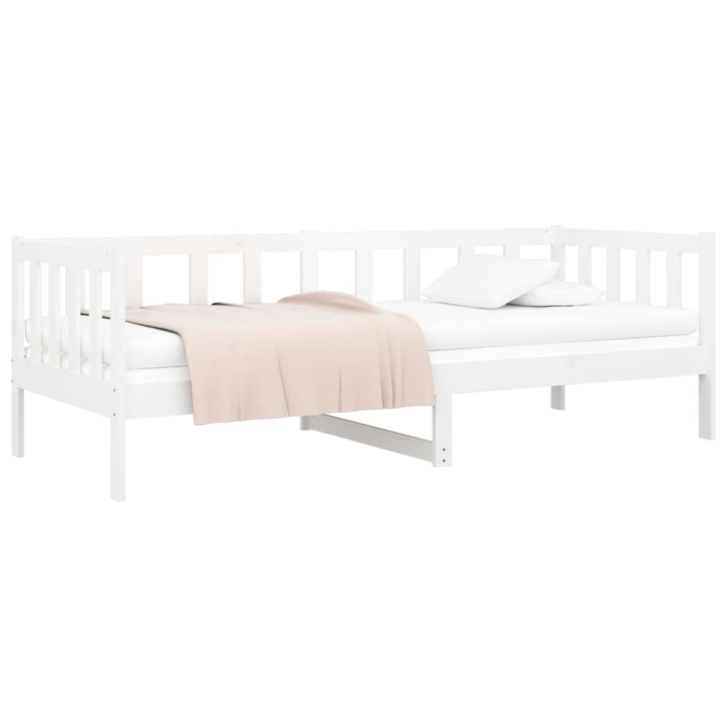 Day bed without mattress white 90x190 cm solid pine wood