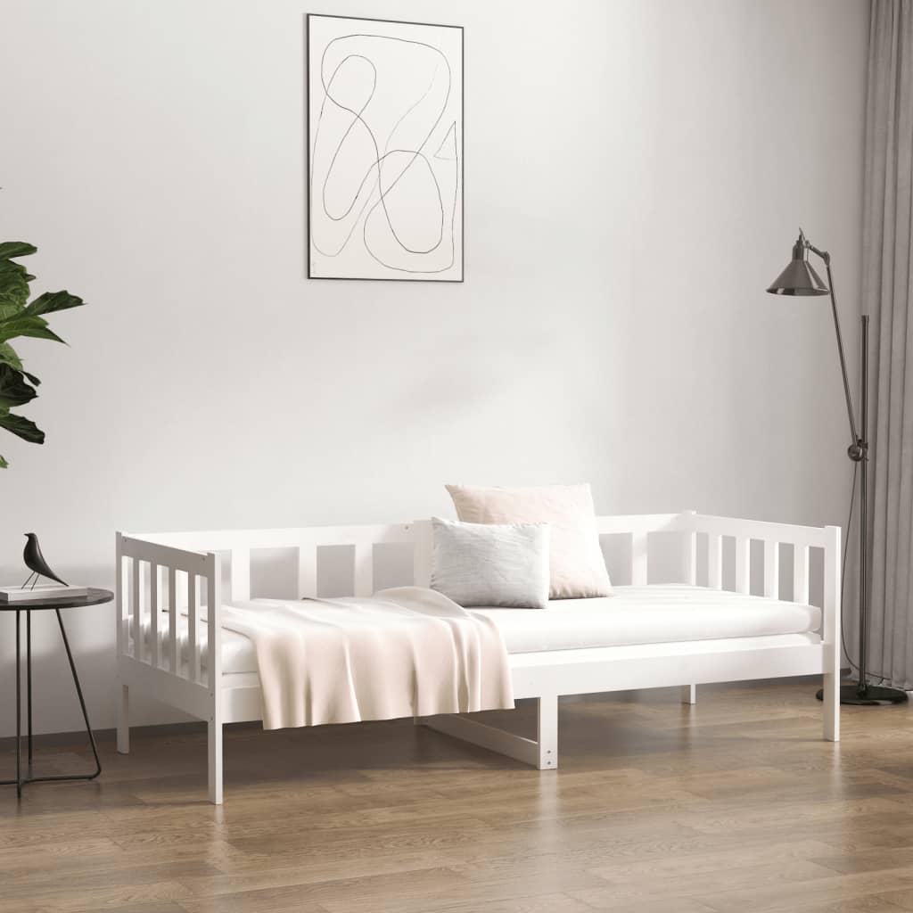 Day bed without mattress white 90x190 cm solid pine wood