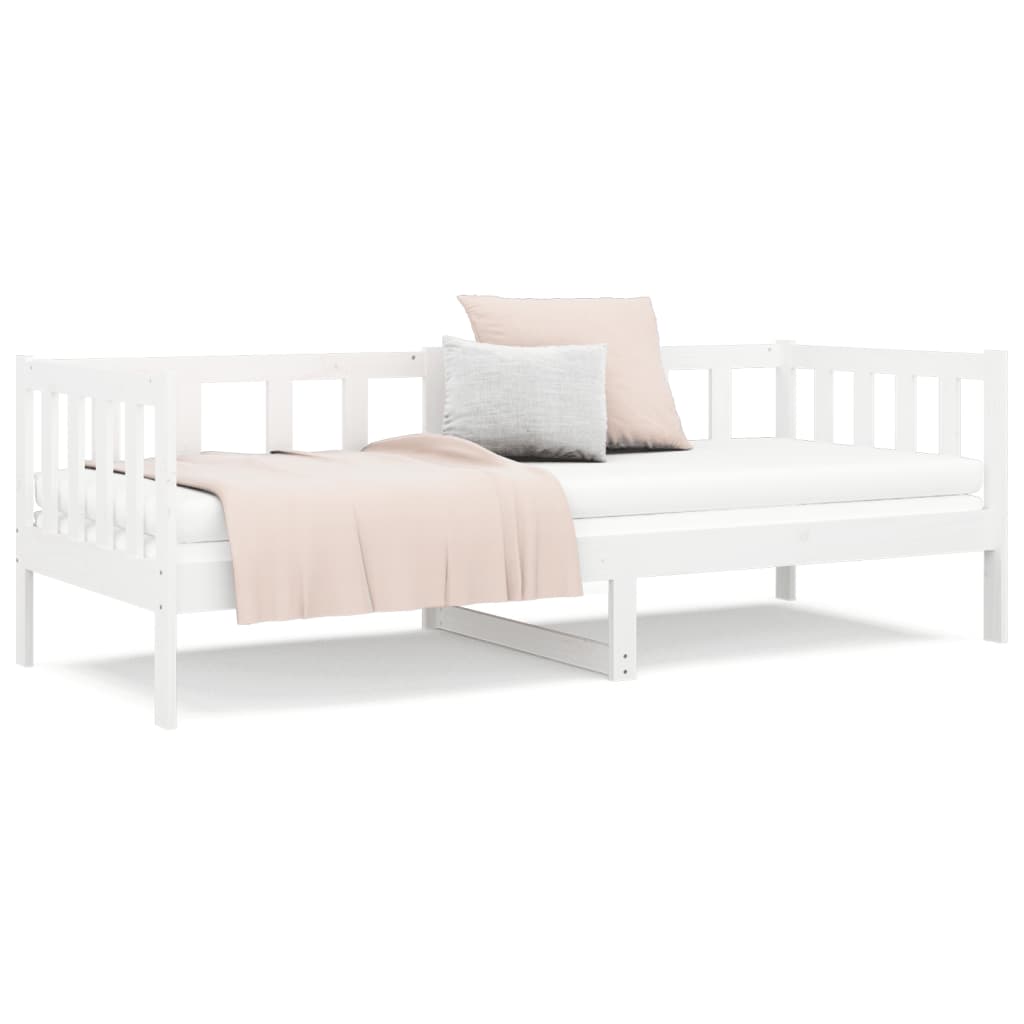 Day bed without mattress white 90x190 cm solid pine wood