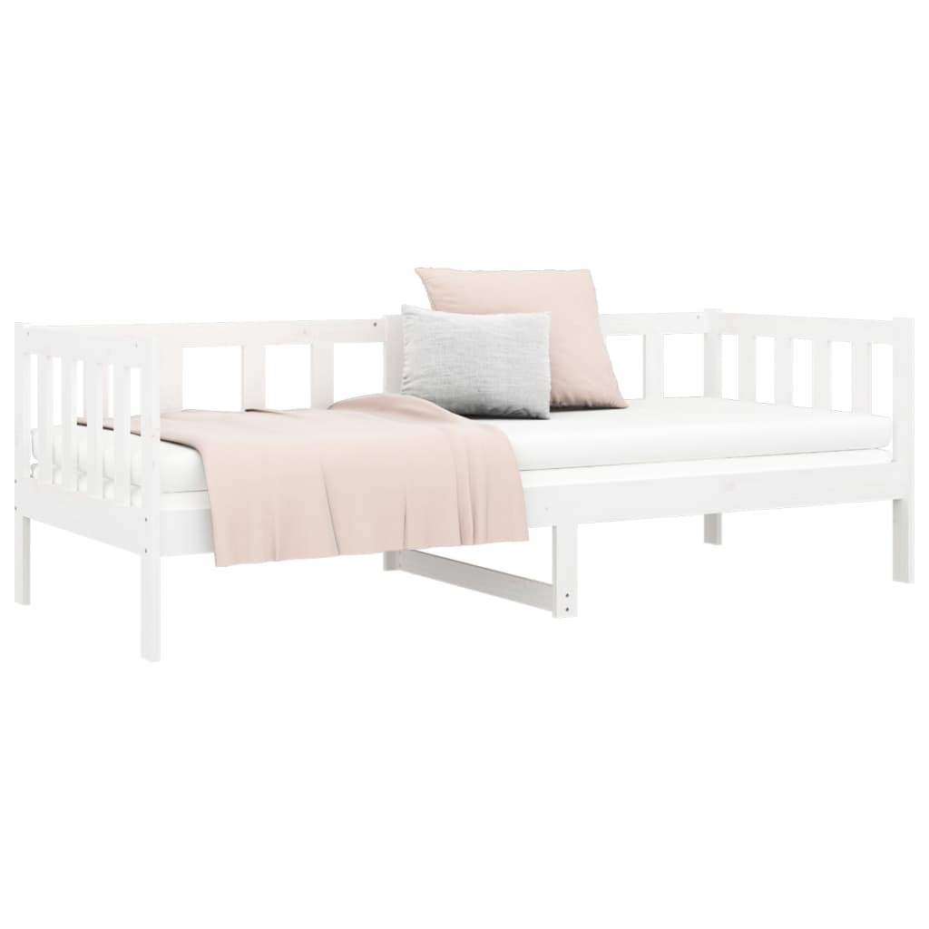 Day bed without mattress white 90x190 cm solid pine wood